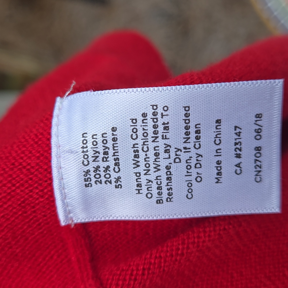 Talbots Vibrant Red Cardigan Sweater With Cashmere - Picture 11 of 11
